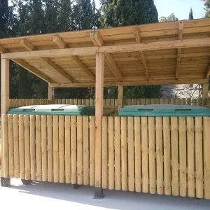 Cubrecontenedor de madera modelo Rústico 2ud